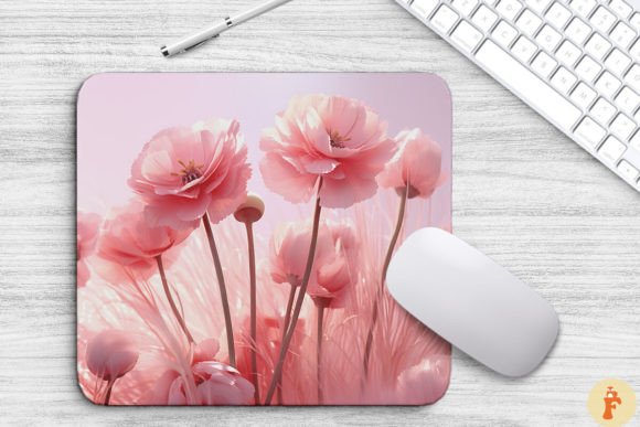 Bringing Digital Blooms to Your Desk: The 3D Pink Flowers Mouse Pad Design