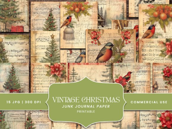 Crafting Holiday Magic with Vintage Christmas Junk Journal Paper