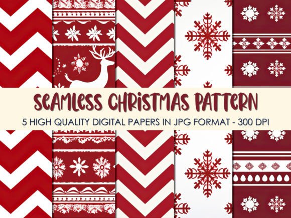 Elevate Your Holiday Projects with Seamless Christmas Pattern Digital Paper