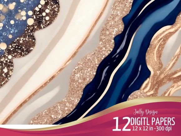 Glamorous Navy Blue & Golden Textures: A Designer's Dream Palette