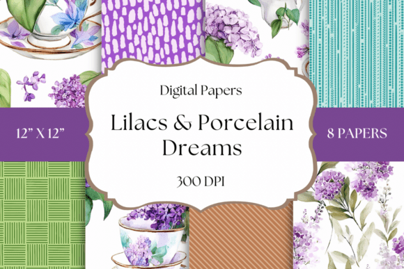 Lilacs & Porcelain Dreams: A Floral Fantasy for Your Designs