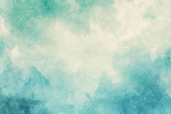 Serene Blue and Green Abstract Watercolor Background