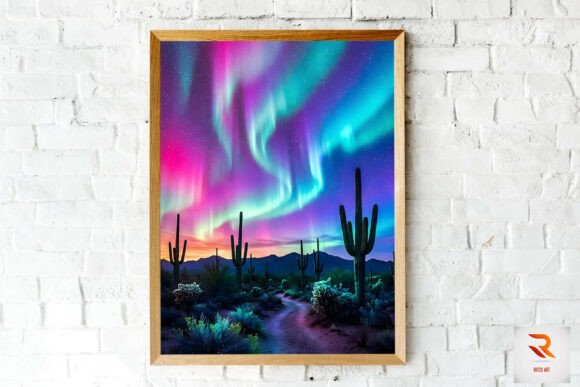 Stunning Desert Aurora Night Wall Art: Transform Your Space