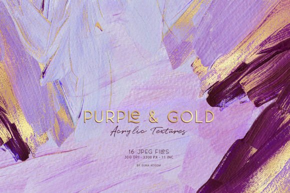 The Royal Allure of Purple & Gold Acrylic Textures