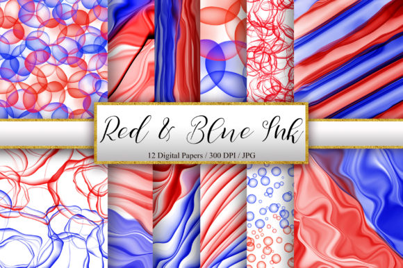 Unleashing Creativity with Red and Blue Abstract Ink Backgrounds