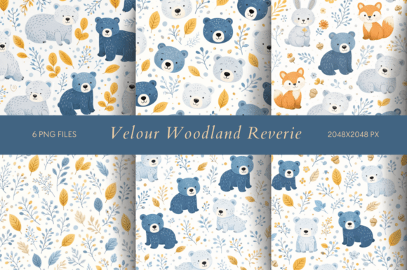 Velour Woodland Reverie: A Cozy Forest Dream for Your Designs