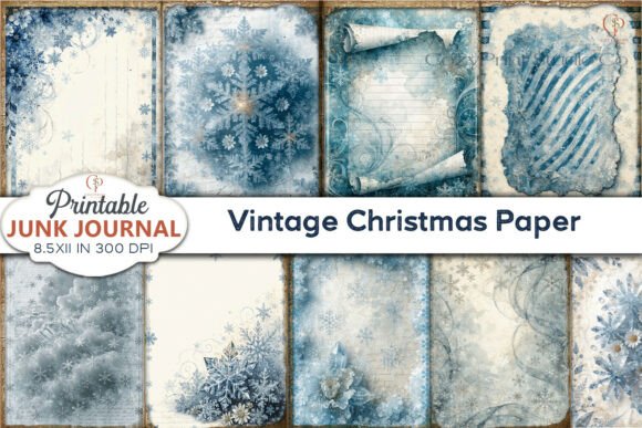 Vintage Christmas Paper Blue Snowflake: A Designer's Holiday Resource